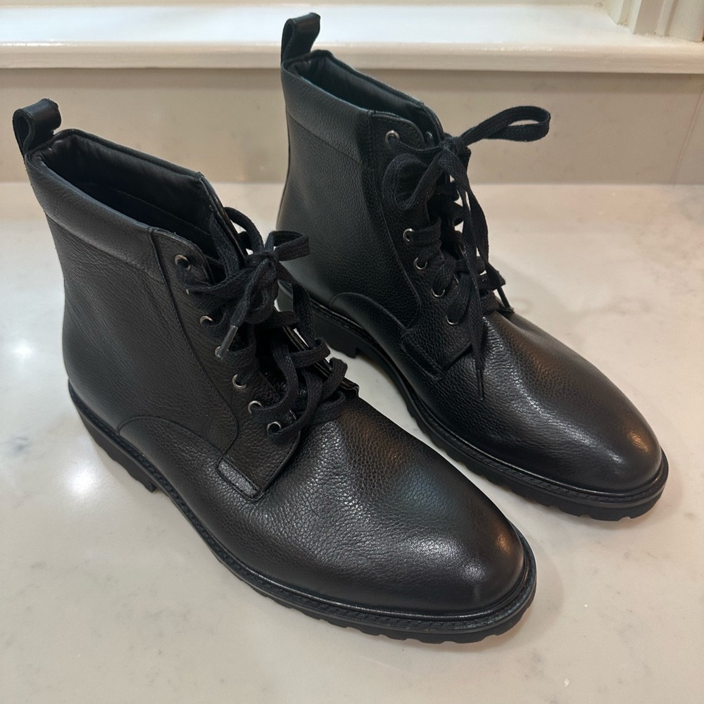 Donald Pliner James Pebbled Leather Lace-Up Boots Size 9 Men’s Designer Ankle - Picture 6 of 12